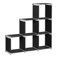 Lekki regał modułowy składany 105x30x105 cm 6 półek czarny