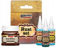 2 x Zestaw do tworzenia EFEKTU RDZY Pentart 3x20ml + proszek zardzewiałe pr