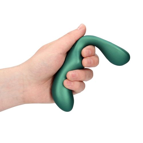 pointed vibrating prostate massager with remote control   metallic green na Arena.pl