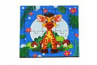 Drewniana kolorowa układanka dla dzieci Zabawka PUZZLE ZWIERZĘTA 16 el