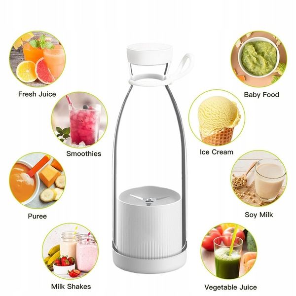 BLENDER PRZENOŚNY MIKSER SHAKER Turystyczny BEZPRZEWODOWY 3 w1 USB Juice zdjęcie 3