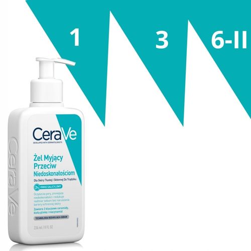 CeraVe Żel Myjący Przeciw Niedoskonałościom, Skóra Trądzikowa 236ml x2 na Arena.pl