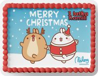 PROSTOKĄTNY OPŁATEK NA TORT A4 20x29CM - MOLANG BAJKA + IMIĘ