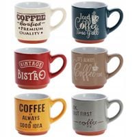 6x Kubki CERAMICZNE do picia kawy espresso zestaw komplet kubków mały kubek