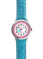 CLOCKODILE Błyszczący zegarek dziewczęcy turkusowy HEARTS