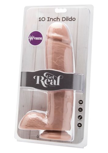 dildo 10 in. w/ balls vibrator light skin tone na Arena.pl