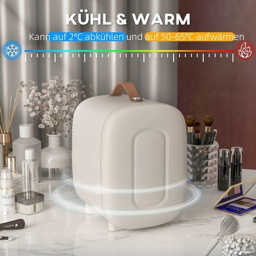HOMCOM Mini Lodówka 4L, chłodzenie i podgrzewanie, przenośna, na kosmetyki. na Arena.pl
