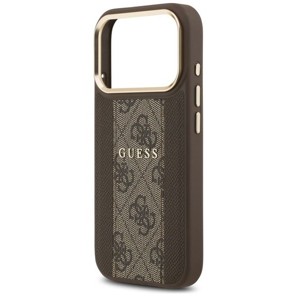 Etui Guess 4G Stripe MagSafe do iPhone 17 Pro brązowy zdjęcie 6