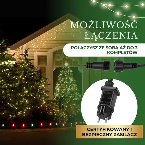 Lampki choinkowe 750 led ciepły biały 40 m oświetlenie świąteczne IP44 8 funkcji świecenia na Arena.pl