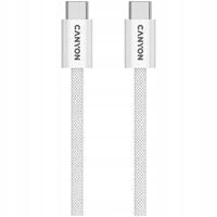Kabel USB CANYON Kabel OnWire 60MG C-C 60W Magnes w oplocie 1m Biały