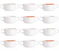 Zestaw 12 szt bulionówki miseczki do zupy porcelanowe Altom Regular 280 ml