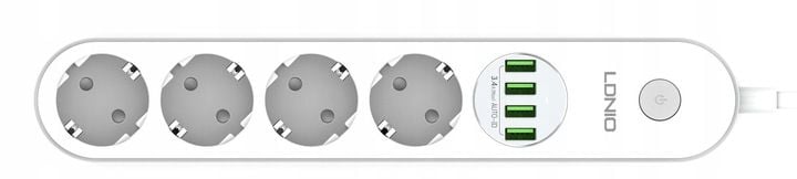 Listwa zasilająca Ldnio SE4432 z ładowarką USB zdjęcie 11