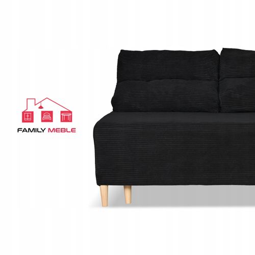 Kanapa sofa KIMO funkcja spania pojemnik Family Meble Anafi czarna sztruks na Arena.pl
