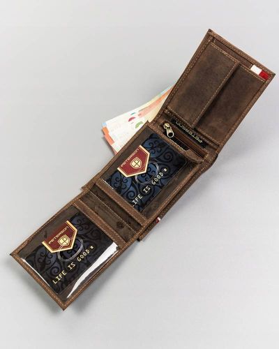 skórzany portfel męski z patriotycznym wzorem — peterson na Arena.pl