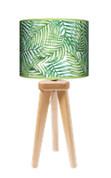 Lampa stołowa - nocna trójnóg drewniana mała -  zielona - Palma