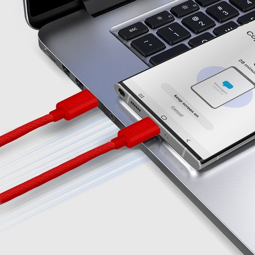 Kabel przewód w oplocie USB-C 60 W 1.5m - czerwony na Arena.pl