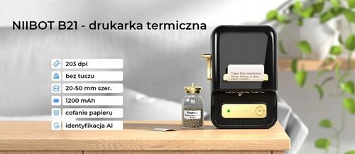 Drukarka termiczna NIIMBOT B21 czerwony + rolka etykiet na Arena.pl