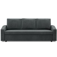 Kanapa rozkładana, BLOM, velvet, 220x92x92 cm, ciemny szary | TYLETEGOTU