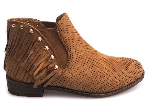 AŻUROWE BOTKI BOHO FRĘDZLE 3576 CAMEL 40 na Arena.pl