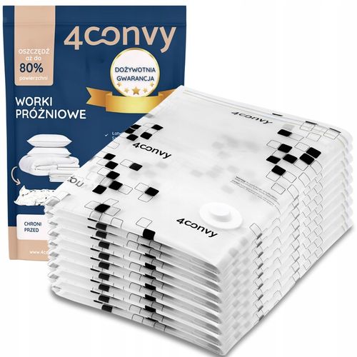 4CONVY 9szt. SOLIDNE worki próżniowe 60x80 na ubrania koc bezpieczny na Arena.pl