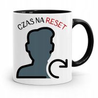 Kubek Czarny Informatyka Programisty Czas Na Reset Z Nadrukiem Ze Zdjęciem