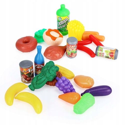 WARZYWA OWOCE PRODUKTY SPOŻYWCE DO KUCHNI DLA DZIECI PLASTIKOWE 120 el. na Arena.pl