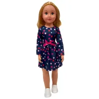 Lalka chodząca w serduszkowej sukience