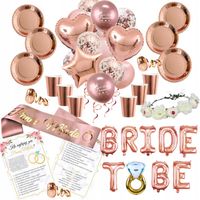 ZESTAW WIECZÓR PANIEŃSKI BALONY KUBECZKI TALERZYKI SZARFA DEKORACJE WIANEK