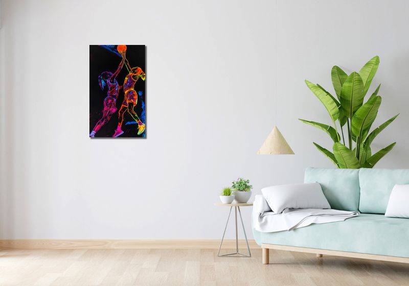 Obraz 40x70cm Mecz W Kosza zdjęcie 2