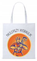 Dla Hydraulika Prezent Torba Eco Biała Shopper Z Nadrukiem Ze Zdjęciem