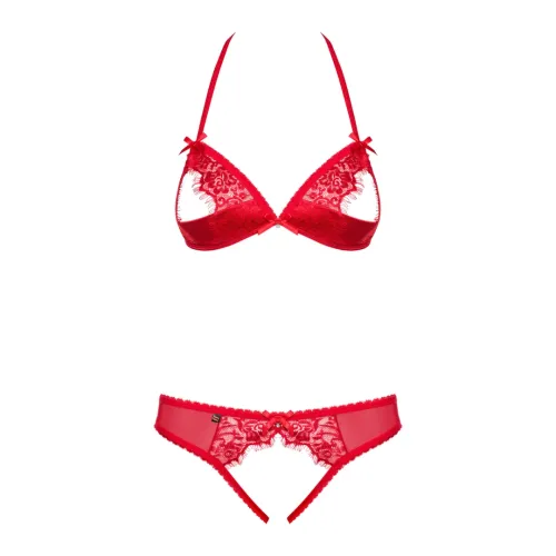 obsessive 870-sec-3 komplet czerwony koronkowy s/m regulowany na Arena.pl