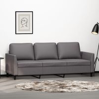 3-osobowa sofa, szara, 180 cm, sztuczna skóra