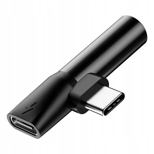 Adapter Audio Baseus USB-C do Mini Jack 3.5mm + USB-C (czarny) na Arena.pl