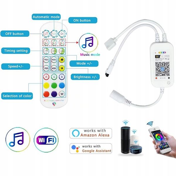 Taśma LED RGB smart wifi+kontroler muzyki 10metrów zdjęcie 3