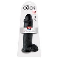 dildo 31 cm cock 12 inch w/balls black king cock