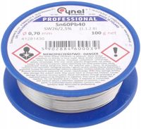 Cyna do lutowania z topnikiem SW26, Cynel, 0,7 mm, 100 g, CYNA 070/100