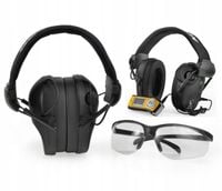 REALHUNTER SŁUCHAWKI OCHRONNIKI SŁUCHU AKTYWNE ACTIVE PRO + OKULARY