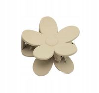 Piękna spinka klamra akrylowa kwiatek matowy 7cm beżowy