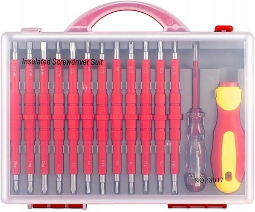 ZESTAW WKRĘTAKÓW ŚRUBOKRĘTY IZOLOWANE 25 rozmiarów + WALIZKA DLA na Arena.pl