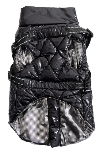 Błyszcząca zimowa kamizelka dla zwierząt czarna 30-32-48cm 4-5,5 kg na Arena.pl