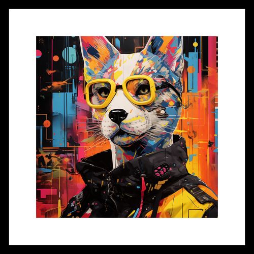 Plakat 20x20cm Kot w Miejskim Stylu na Arena.pl