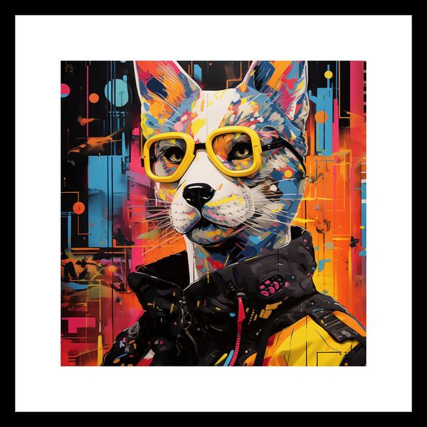 Plakat 20x20cm Kot w Miejskim Stylu zdjęcie 3