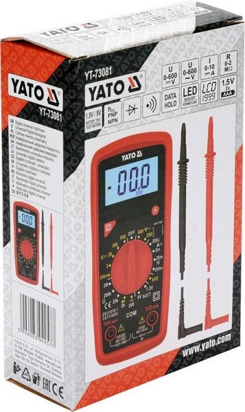 YATO MIERNIK UNIWERSALNY CYFROWY MULTIMETR RĘCZNY TESTER BUZER YT-73081 zdjęcie 6
