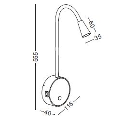 Kinkiet z włącznikiem Sulta 642301203-1 Elkim LED 3W 4000K wejście USB czarny zdjęcie 3