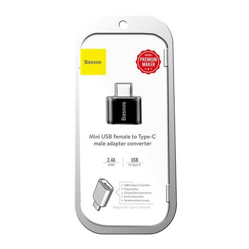 adapter baseus usb do usb type-c 2,4a (czarny) na Arena.pl