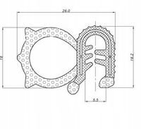 Uszczelka jedno balonowa z metalem na szybę T-29