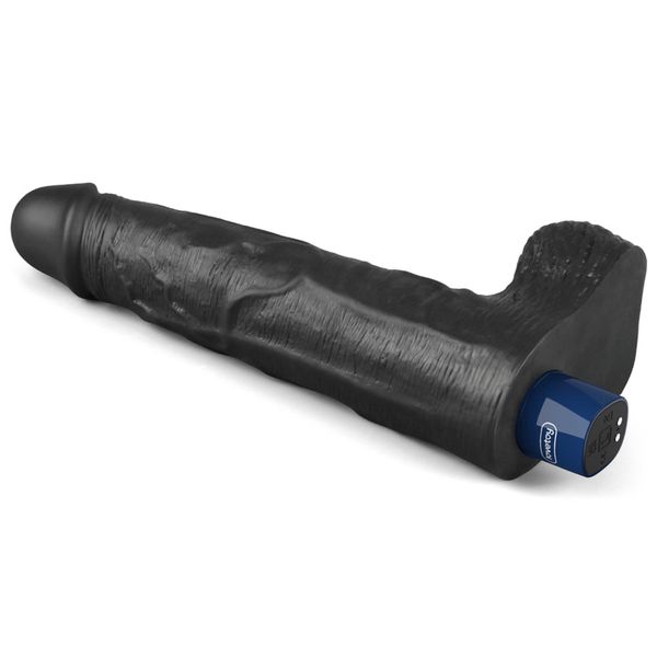 10" Real Softee Rechargeable Tpe Vibrating Dildo(Black) zdjęcie 9