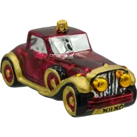 Bombka choinkowa szklana: Retro samochód: złoty