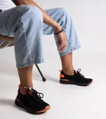 Czarne materiałowe sneakersy damskie CROSS JEANS 38