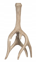 ŚWIECZNIK świąteczny RÓG RENIFERA beżowy wys. 29cm